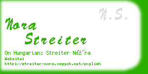 nora streiter business card